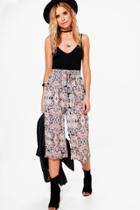 Boohoo Fearne Jersey Printed Culottes Black