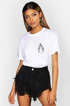 Boohoo Flame Pocket Print T-shirt