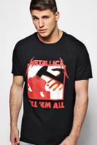 Boohoo Oversized Metallica T Shirt Black