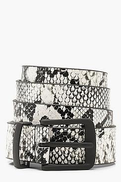 Boohoo Plus Python Print Belt