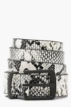 Boohoo Plus Python Print Belt