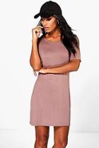 Boohoo Isla Curve Hem Mini Dress