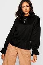 Boohoo Gathered Cuff And Waist Sweat