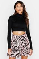 Boohoo Pleated Animal Print Shorts