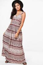 Boohoo Jenny Frill Sleeve Button Down Maxi Dress