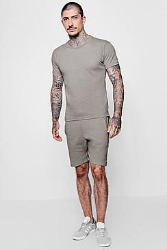 Boohoo Pique Tee And Short Set