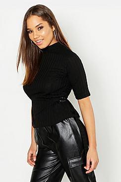 Boohoo Funnel Neck O Ring Top