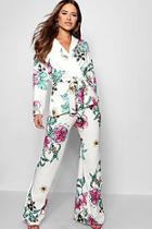 Boohoo Petite Kelly Floral Print Wide Leg Trouser