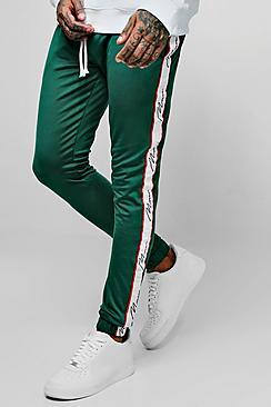 Boohoo Skinny Fit Tricot Man Tape Joggers