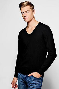 Boohoo Merino V Neck Jumper
