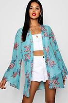 Boohoo Olivia Floral Wide Sleeve Kimono