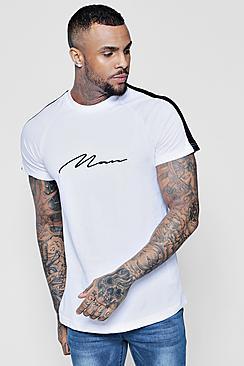 Boohoo Longline Man Signature Curve Hem T-shirt