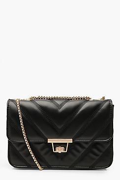 Boohoo Pu Chevron Cross Body