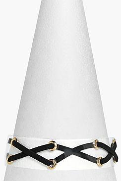 Boohoo Annabelle Clear Eyelet Lace Up Choker