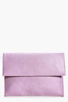 Boohoo Jess Oversized Clutch Bag Lilac