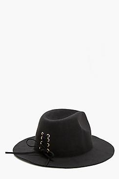 Boohoo Tia Corset Detail Fedora Hat