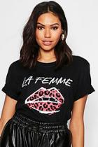 Boohoo Lips Slogan T-shirt