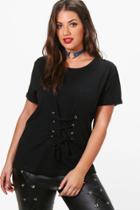 Boohoo Plus Jessica Corset T-shirt Black