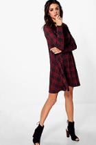 Boohoo Molly Choker Long Sleeved Swing Dress