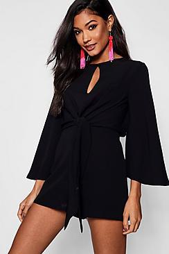Boohoo Tie Front Romper
