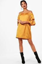 Boohoo Volume Sleeve Luxe Shift Dress