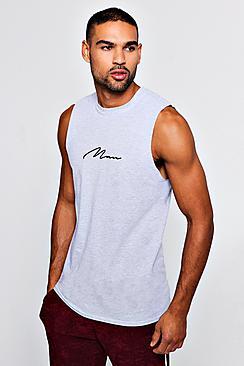Boohoo Man Signature Embroidered Tank