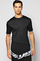 Boohoo Longline T Shirt With Asymmetric Hem Shape Black