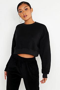 Boohoo Cropped Drop Shoulder Oversized Sweat