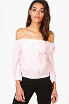 Boohoo Erin Off The Shoulder Shirt