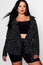 Boohoo Plus Louisa Polka Dot Blazer