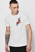 Boohoo One Side Floral Embroidery T-shirt