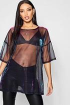Boohoo Iridescent Sheer Oversized T-shirt