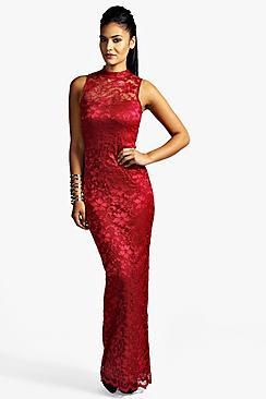 Boohoo Lace Scallop Maxi Dress