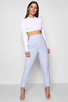 Boohoo Petite Imogen Pastel Check High Waisted Woven Trousers