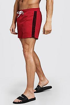 Boohoo Mesh Side Panel Mid Length Swim Short