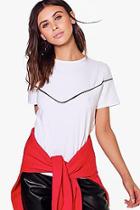 Boohoo Petite Macie Premium Trim Oversized Tee