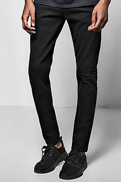 Boohoo Super Skinny Multi Rip Chinos