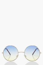 Boohoo Hatty Ombre Lens Round Sunglasses