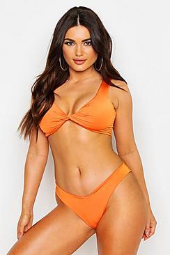 Boohoo Twist Front High Leg Bikini