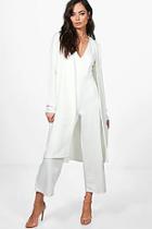 Boohoo Julie Plunge Jumpsuit & Woven Duster Co-ord Set