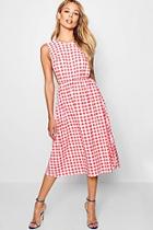 Boohoo Open Side Gingham Skater Dress