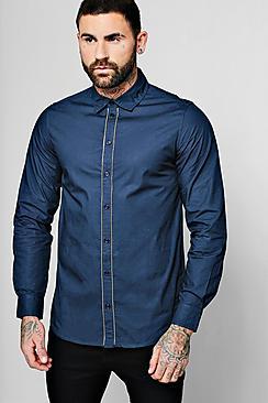 Boohoo Long Sleeve Shirt With Zip Detail Placket
