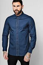 Boohoo Long Sleeve Shirt With Zip Detail Placket