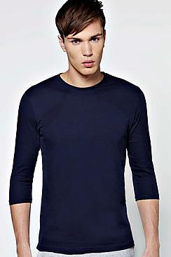 Boohoo Basic 3/4 Sleeve Crew Neck T Shirt
