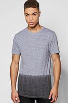 Boohoo Longline Scoop T Shirt In Dip Dye