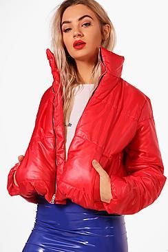 Boohoo Brenna Crop Padded Jacket