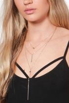 Boohoo Lexi Layered Plunge Necklace Gold