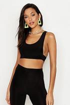 Boohoo Tall Racer Scoop Double Layer Crop Top