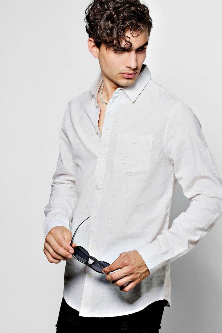 Boohoo Long Sleeve Nepp Shirt Stone