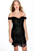 Boohoo Boutique Katie Corded Lace Bodycon Dress Black
